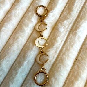Purse Chain Strap Extender “C” Design Gold & White